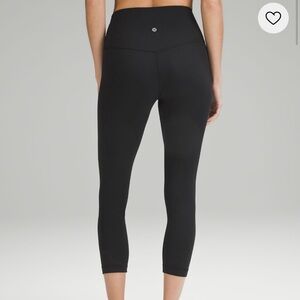 23” womens size 10 black lululemon align high rise crop leggings